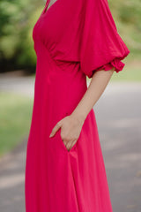 Serene Dress in Fuchsia