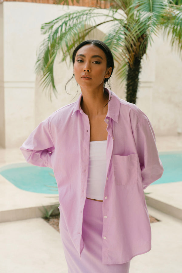 Relaxed Soleil Shirt in Lilac